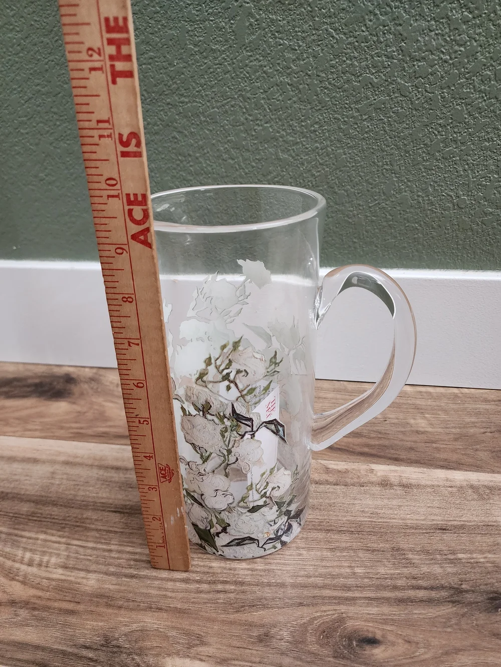 The Met Van Gogh Roses Glass Pitcher Carafe Floral Glassware Museum Art Jug